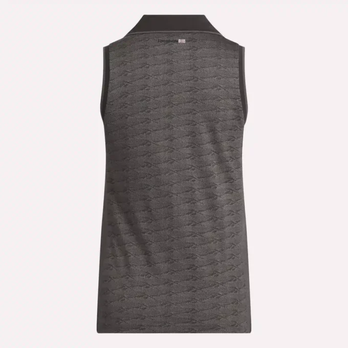 Ærmeløs golfpolo til kvinder i tonet Vector Jacquard