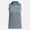 Ærmeløs golfpolo til kvinder i tonet Vector Jacquard