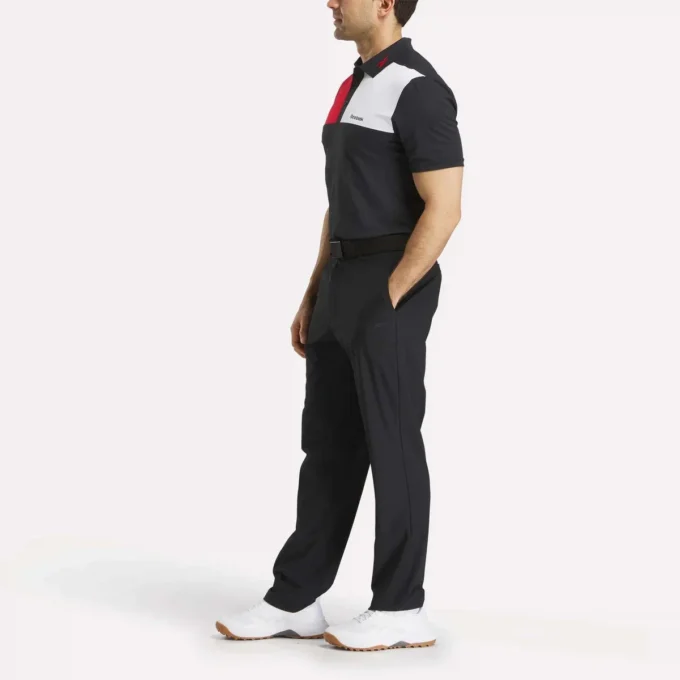 Herre polo med farveblokkeret limet krave