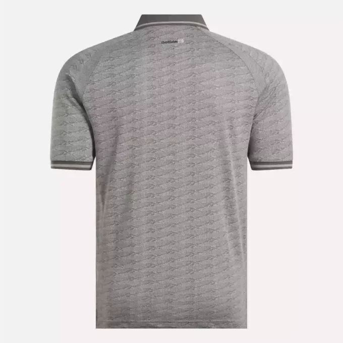 Herre-poloskjorte med korte ærmer i tonet Vector Jacquard med ribkant Herre-poloskjorte med korte ærmer i tonet Vector Jacquard med ribkant