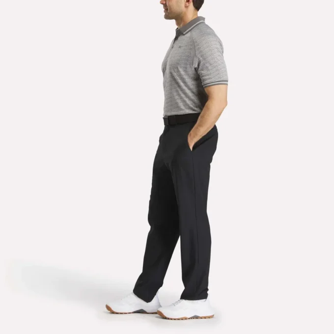 Herre-poloskjorte med korte ærmer i tonet Vector Jacquard med ribkant Herre-poloskjorte med korte ærmer i tonet Vector Jacquard med ribkant