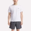 Herre-T-shirt med lille logo, rund hals og korte ærmer
