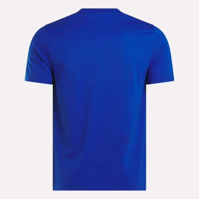Herre-T-shirt med lille logo, rund hals og korte ærmer