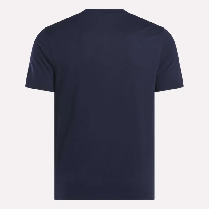 Herre-T-shirt med lille logo, rund hals og korte ærmer