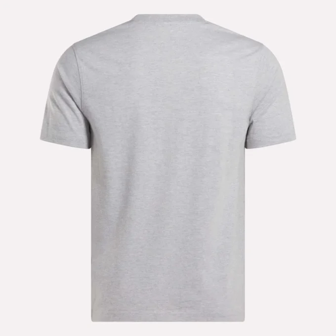 Herre-T-shirt med lille logo, rund hals og korte ærmer