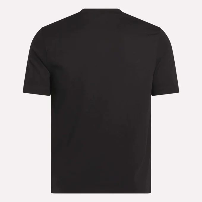Herre-T-shirt med lille logo, rund hals og korte ærmer