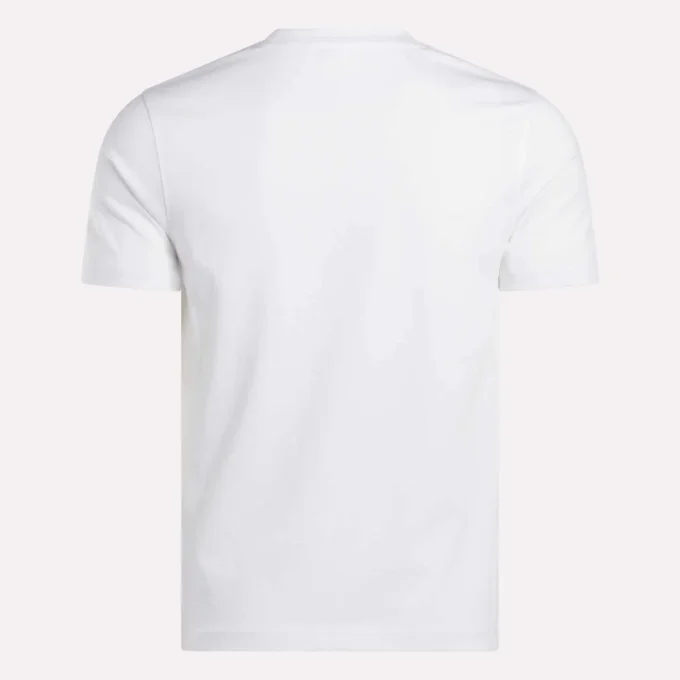 Herre-T-shirt med lille logo, rund hals og korte ærmer