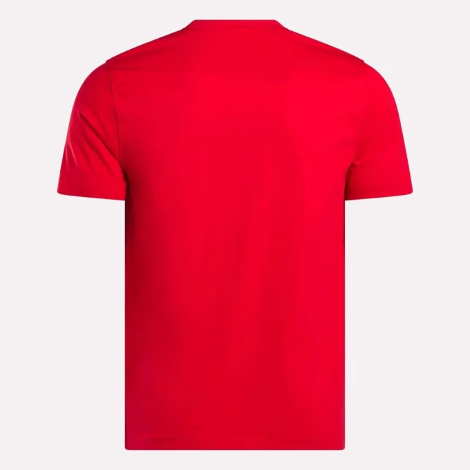 Herre-T-shirt med lille logo, rund hals og korte ærmer