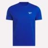 Herre-T-shirt med lille logo, rund hals og korte ærmer
