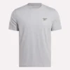 Herre-T-shirt med lille logo, rund hals og korte ærmer