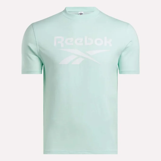 Herre-T-shirt med stort logo og rund hals Herre-T-shirt med stort logo og rund hals