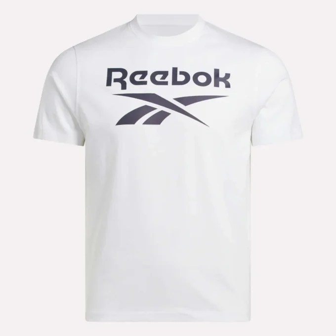 Herre-T-shirt med stort logo og rund hals Herre-T-shirt med stort logo og rund hals