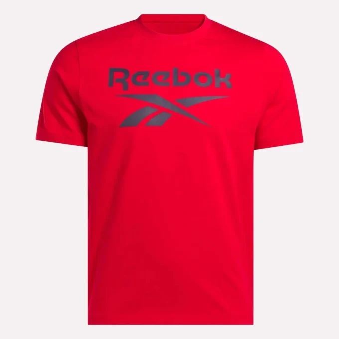 Herre-T-shirt med stort logo og rund hals Herre-T-shirt med stort logo og rund hals