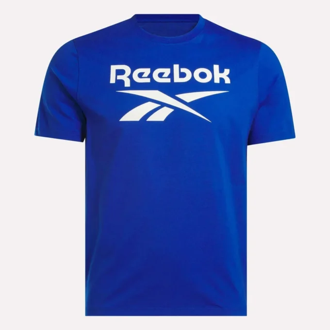 Herre-T-shirt med stort logo og rund hals Herre-T-shirt med stort logo og rund hals