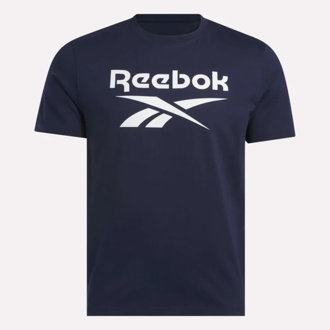 Herre-T-shirt med stort logo og rund hals Herre-T-shirt med stort logo og rund hals