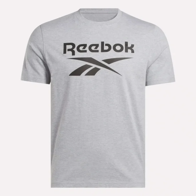 Herre-T-shirt med stort logo og rund hals Herre-T-shirt med stort logo og rund hals
