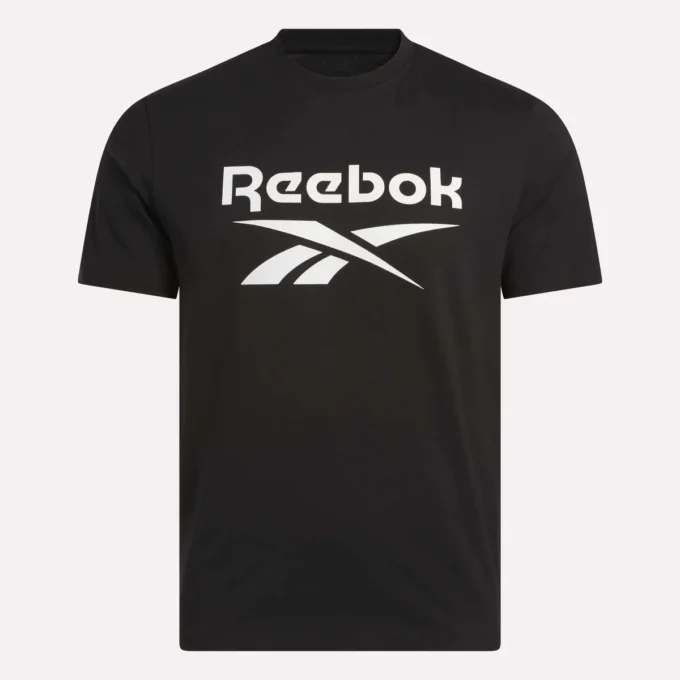 Herre-T-shirt med stort logo og rund hals Herre-T-shirt med stort logo og rund hals
