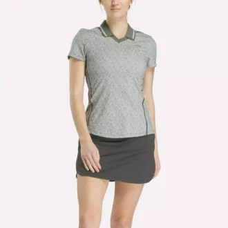 Johnny Collar Micro Floral Polo-shirt med korte ærmer til kvinder