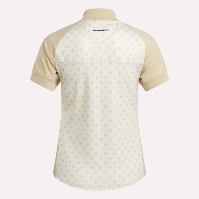 Kortærmet 1/4 lynlås mini-top med argyle-print til kvinder Kortærmet 1/4 lynlås mini-top med argyle-print til kvinder