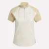 Kortærmet 1/4 lynlås mini-top med argyle-print til kvinder Kortærmet 1/4 lynlås mini-top med argyle-print til kvinder
