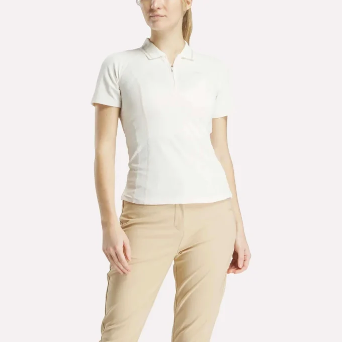 Kortærmet golfpolo med lynlås til kvinder
