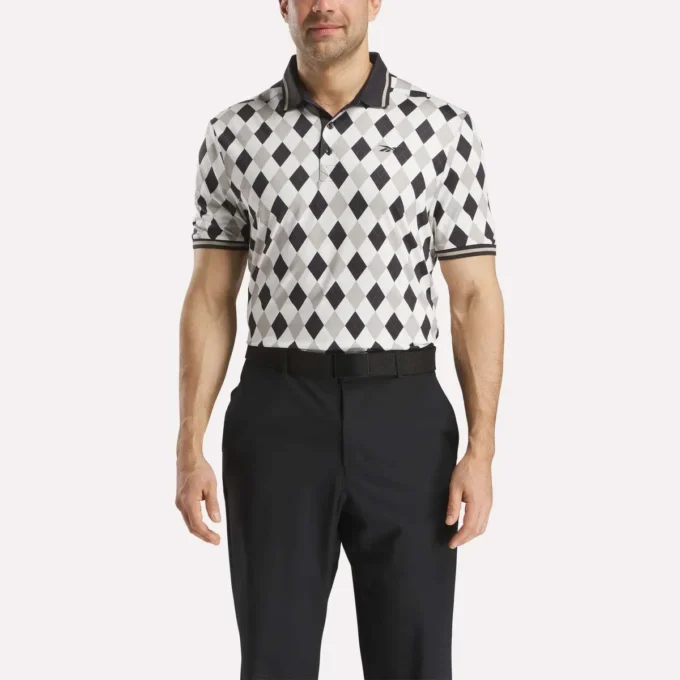 Kortærmet Vector Argyle Print Polo til mænd Kortærmet Vector Argyle Print Polo til mænd