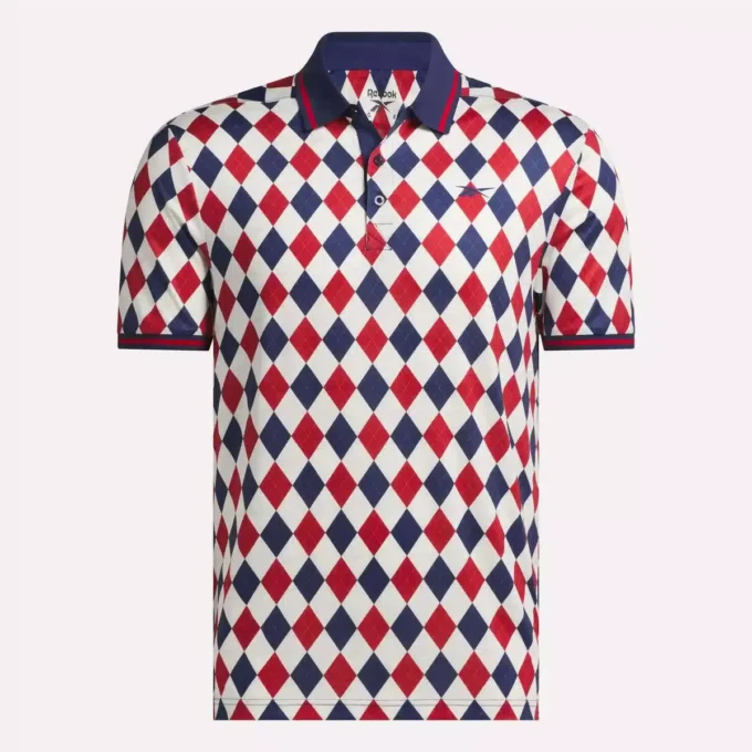 Kortærmet Vector Argyle Print Polo til mænd Kortærmet Vector Argyle Print Polo til mænd