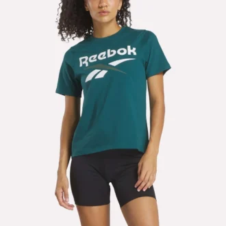 Kvinders tofarvet logo-T-shirt med korte ærmer