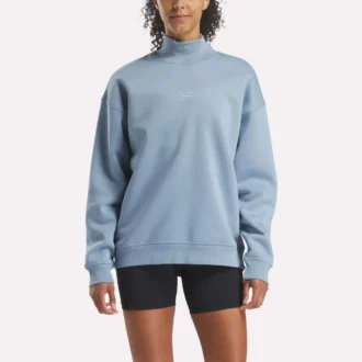 Lang sweatshirt med rullekrave til kvinder