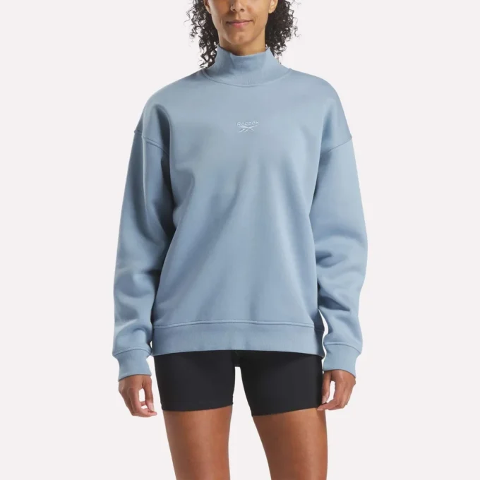 Lang sweatshirt med rullekrave til kvinder Lang sweatshirt med rullekrave til kvinder