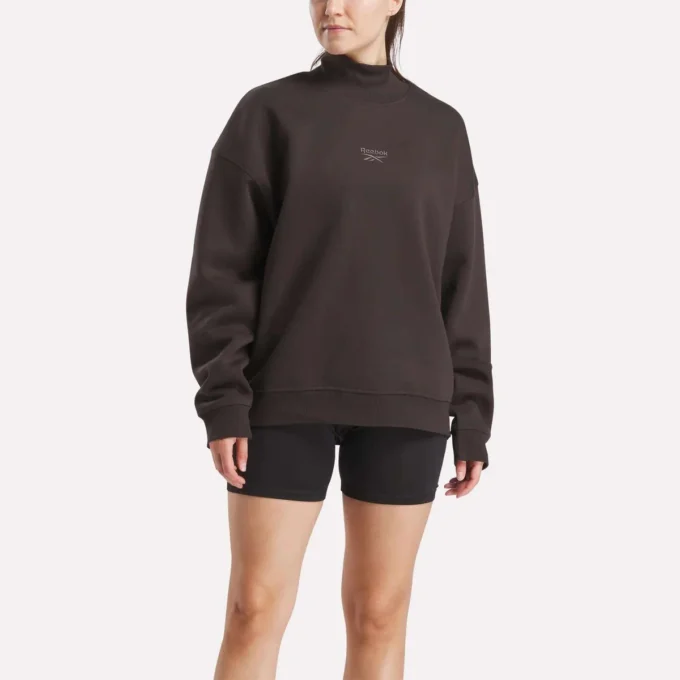 Lang sweatshirt med rullekrave til kvinder Lang sweatshirt med rullekrave til kvinder