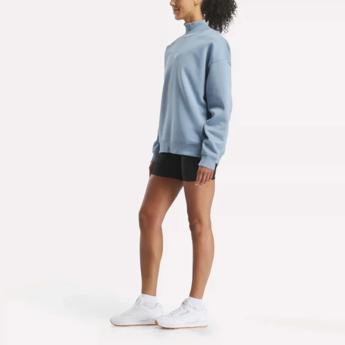 Lang sweatshirt med rullekrave til kvinder Lang sweatshirt med rullekrave til kvinder