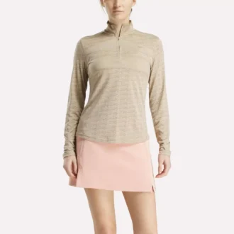 Langærmet Engineered Vector Jacquard 1/4 Zip golfpullover til kvinder