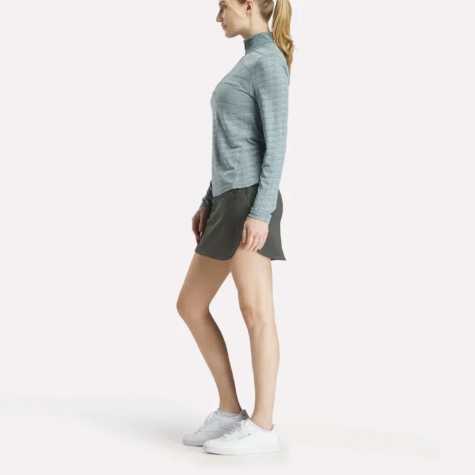 Langærmet Engineered Vector Jacquard 1/4 Zip golfpullover til kvinder Langærmet Engineered Vector Jacquard 1/4 Zip golfpullover til kvinder