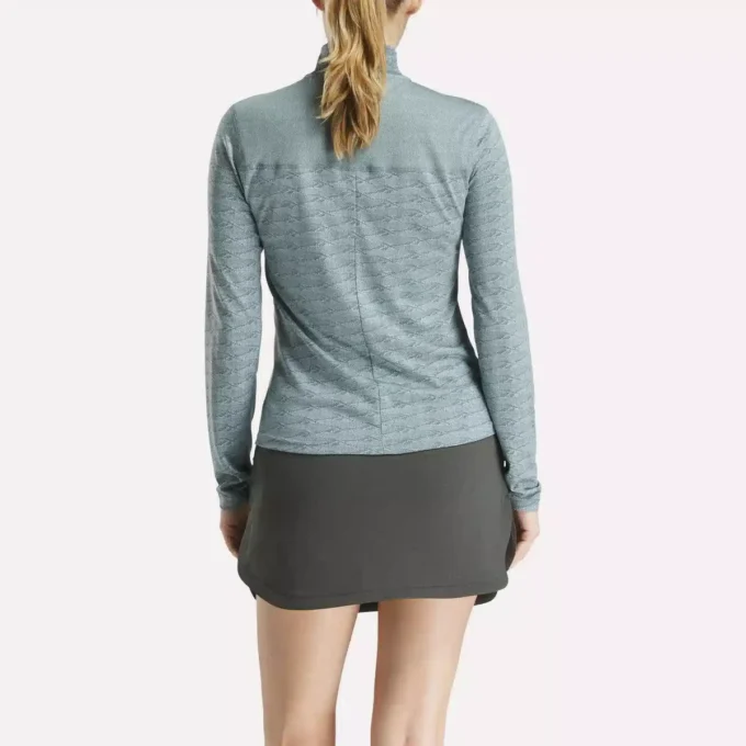 Langærmet Engineered Vector Jacquard 1/4 Zip golfpullover til kvinder Langærmet Engineered Vector Jacquard 1/4 Zip golfpullover til kvinder