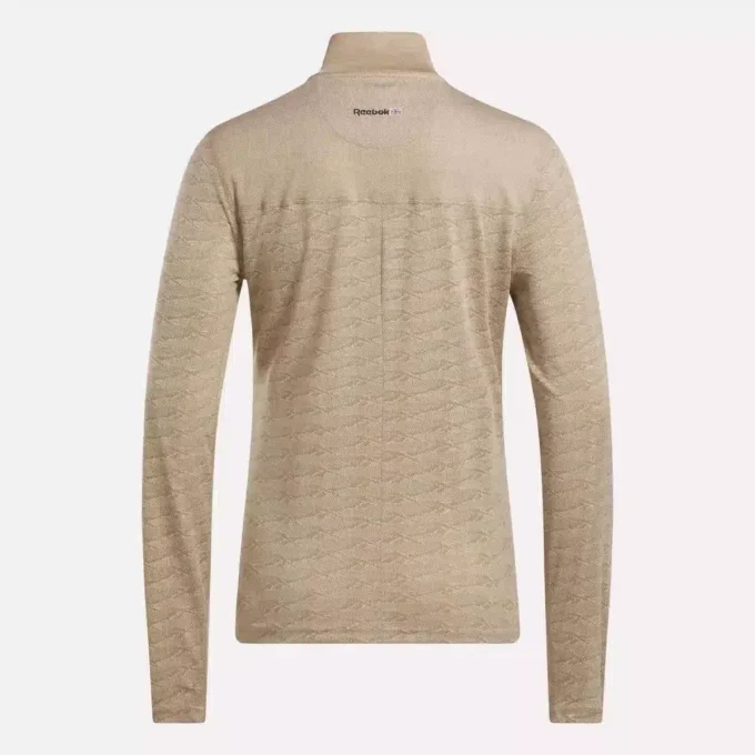 Langærmet Engineered Vector Jacquard 1/4 Zip golfpullover til kvinder Langærmet Engineered Vector Jacquard 1/4 Zip golfpullover til kvinder