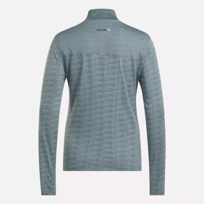 Langærmet Engineered Vector Jacquard 1/4 Zip golfpullover til kvinder Langærmet Engineered Vector Jacquard 1/4 Zip golfpullover til kvinder