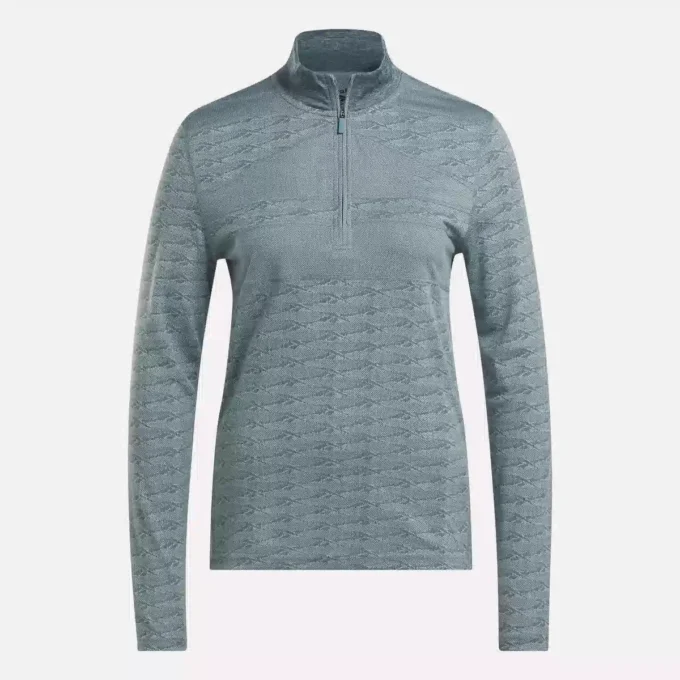 Langærmet Engineered Vector Jacquard 1/4 Zip golfpullover til kvinder Langærmet Engineered Vector Jacquard 1/4 Zip golfpullover til kvinder