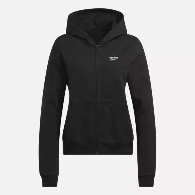 Reebok Identity Small Logo Fleece Full-Zip Hoodie til kvinder Reebok Identity Small Logo Fleece Full-Zip Hoodie til kvinder