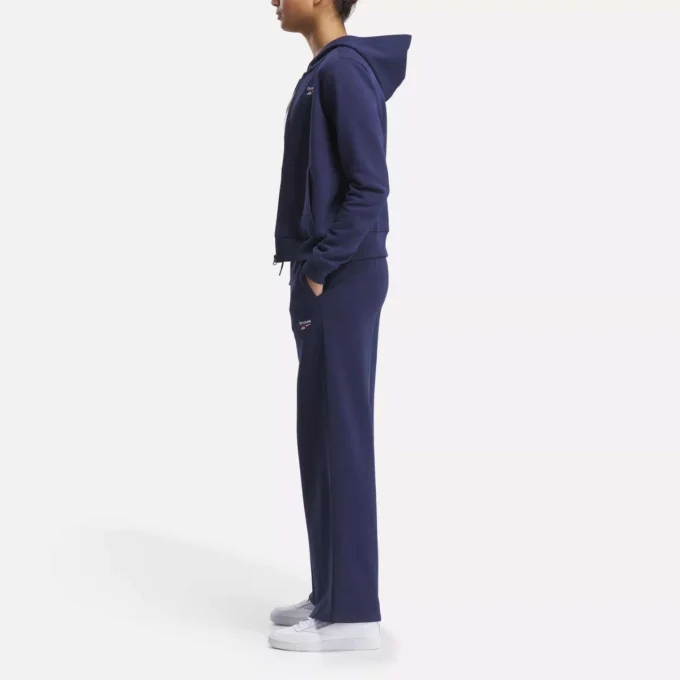 Reebok Identity Small Logo Fleece Wide Leg Pants til kvinder Reebok Identity Small Logo Fleece Wide Leg Pants til kvinder